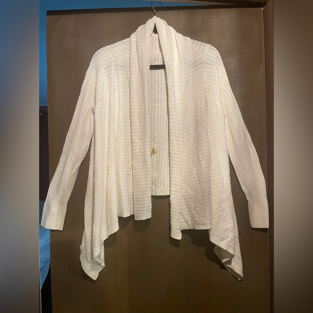 Talbots Cream Women's Open-Front Cardigan
